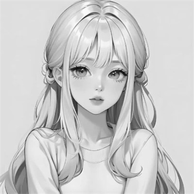 优质女头动漫黑白