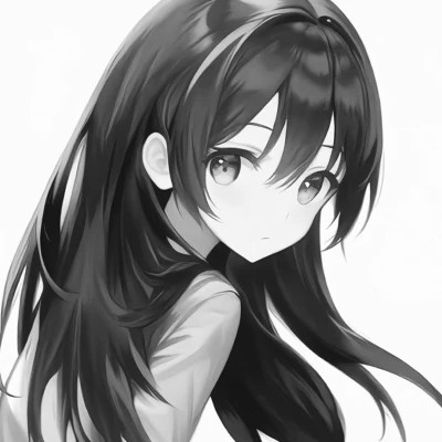 优质女头动漫黑白