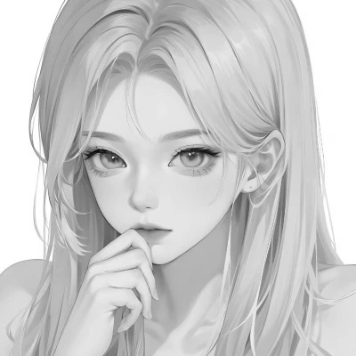 优质女头动漫黑白