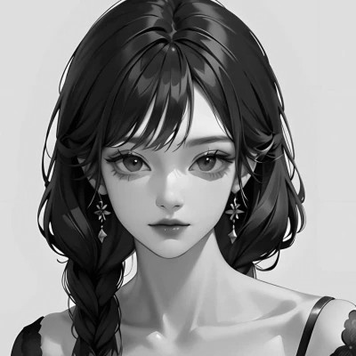 优质女头动漫黑白