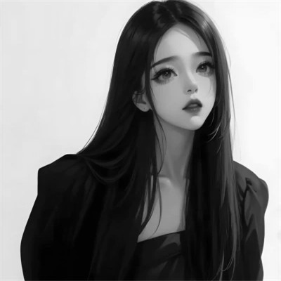 优质女头动漫黑白