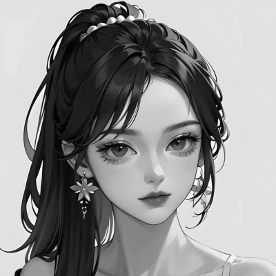 优质女头动漫黑白