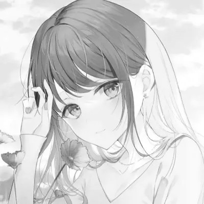 优质女头动漫黑白