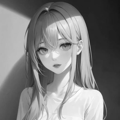 优质女头动漫黑白