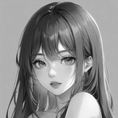 优质女头动漫黑白