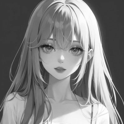 优质女头动漫黑白