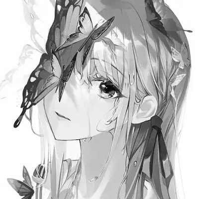 优质女头动漫黑白