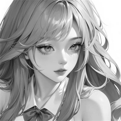 优质女头动漫黑白
