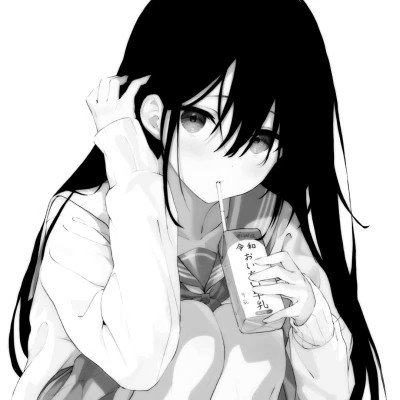 好看漫画头像女黑白