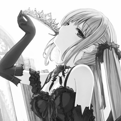 好看漫画头像女黑白