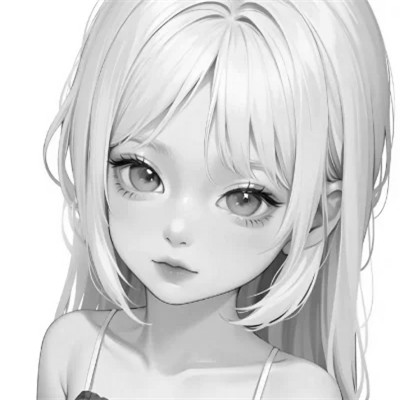 好看漫画头像女黑白
