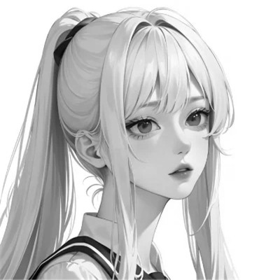 好看漫画头像女黑白