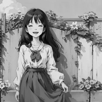 好看漫画头像女黑白
