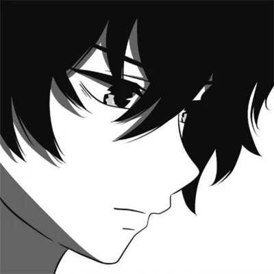 黑白漫画风情侣头像一对两张
