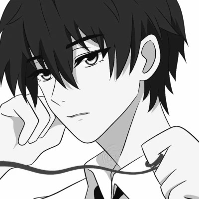 黑白漫画风情侣头像一对两张