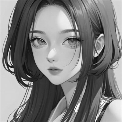 女头像ins风动漫黑白图片