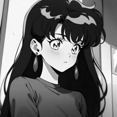 女生日系ins风漫画头像黑白