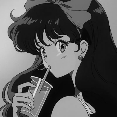 女生日系ins风漫画头像黑白