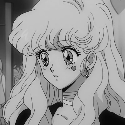女生日系ins风漫画头像黑白