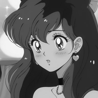 女生日系ins风漫画头像黑白