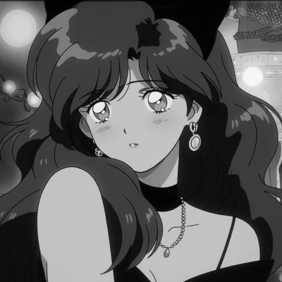 女生日系ins风漫画头像黑白