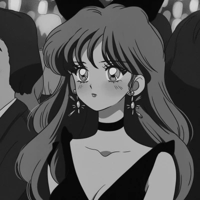 女生日系ins风漫画头像黑白