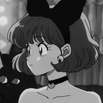 女生日系ins风漫画头像黑白