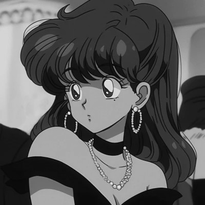 女生日系ins风漫画头像黑白