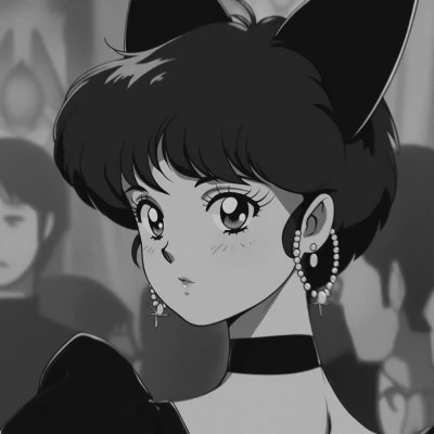 女生日系ins风漫画头像黑白