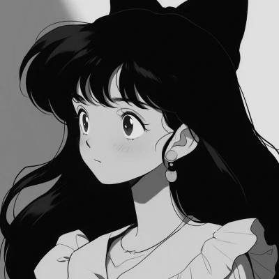 黑白二次元女生头像图片