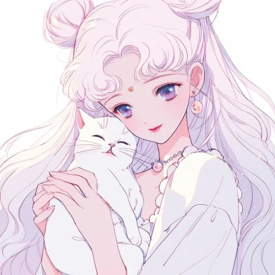 AI治愈系复古旧漫女生头像图片
