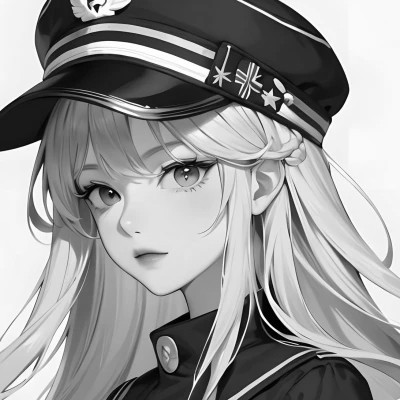 黑白漫画风的高清女头