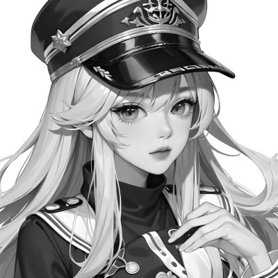 黑白漫画风的高清女头