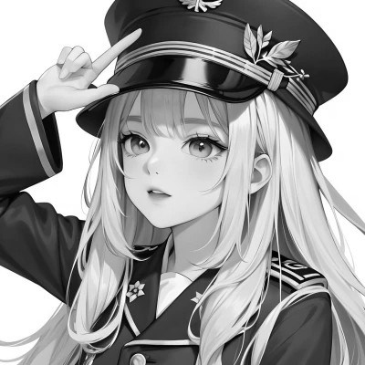 黑白漫画风的高清女头