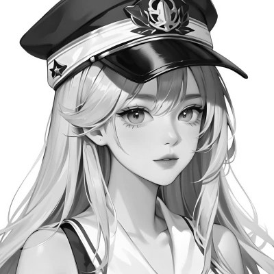 黑白漫画风的高清女头