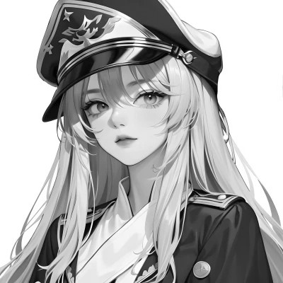 黑白漫画风的高清女头