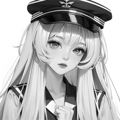 黑白漫画风的高清女头