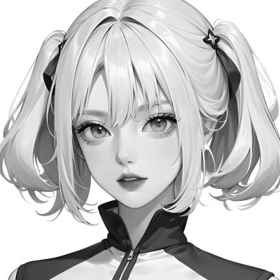 黑白漫画风的高清女头