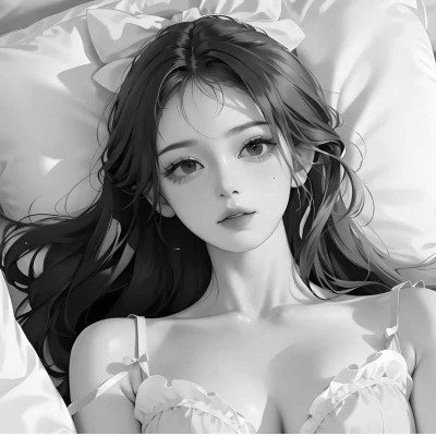 女生头像动漫黑白高清