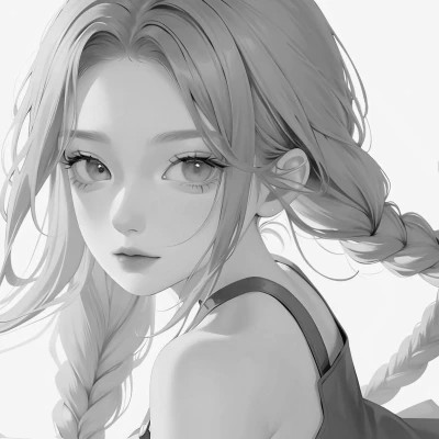 手绘黑白动漫女头