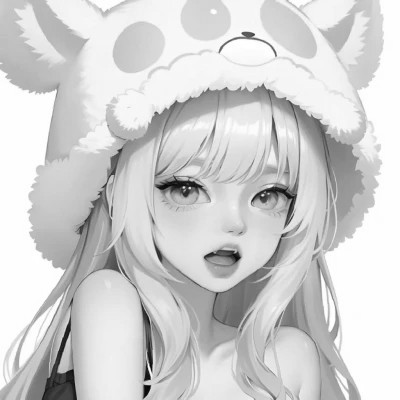 手绘黑白动漫女头