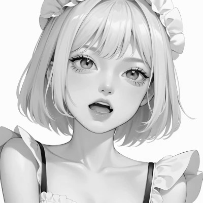 手绘黑白动漫女头