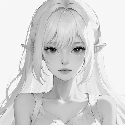 手绘黑白动漫女头