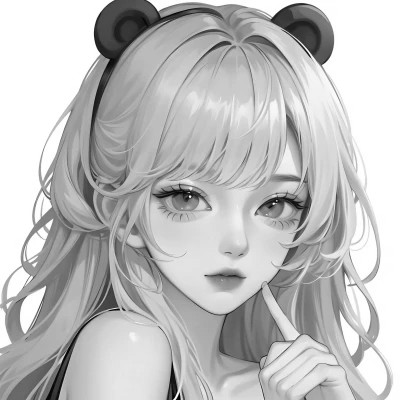 手绘黑白动漫女头