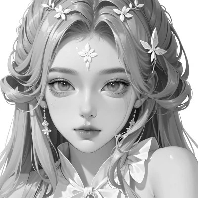 黑白女生头像漫画高清图片