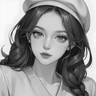 超有个性的黑白动漫女头