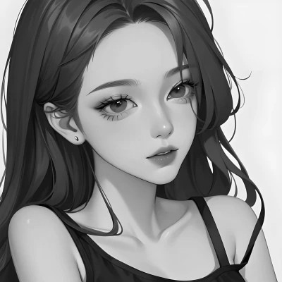 超有个性的黑白动漫女头