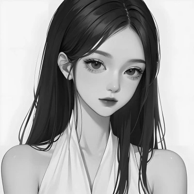超有个性的黑白动漫女头