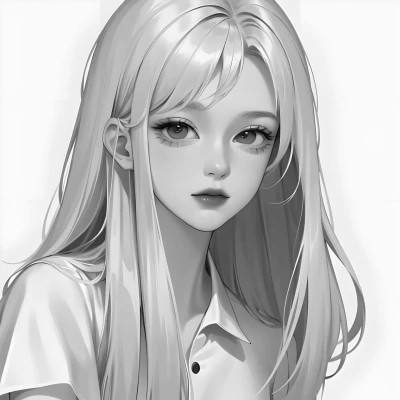 超有个性的黑白动漫女头