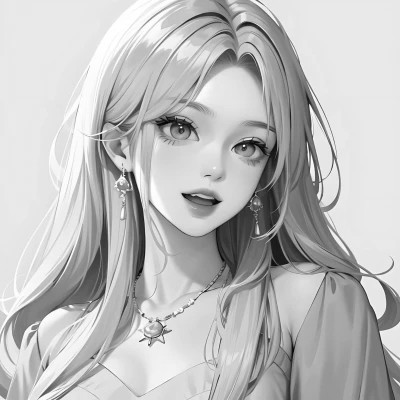超有个性的黑白动漫女头